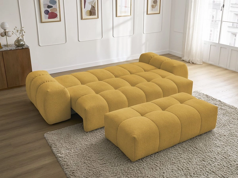 Canapé 3 places avec pouf BOBOCHIC EVEREST