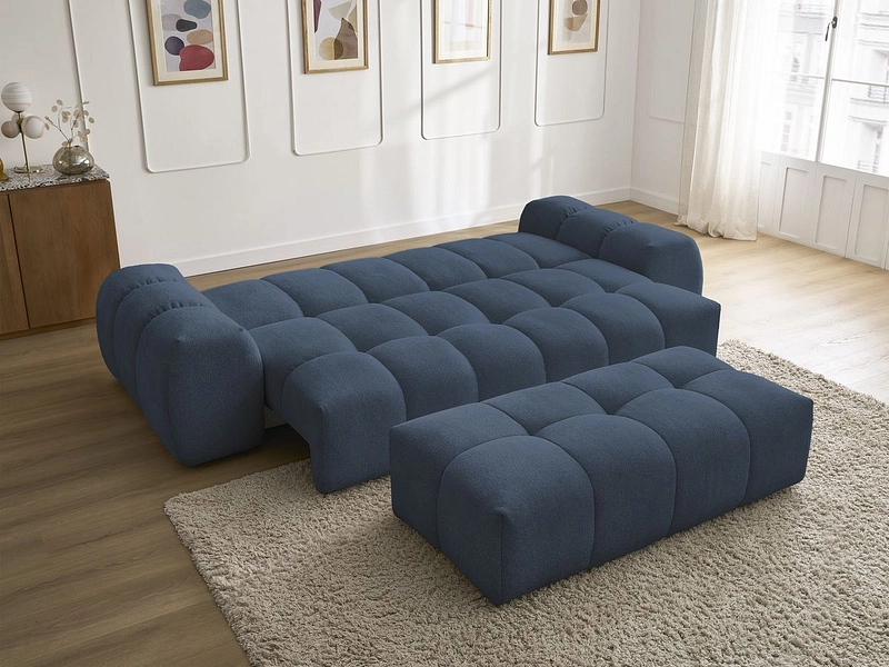 Canapé 3 places avec pouf BOBOCHIC EVEREST