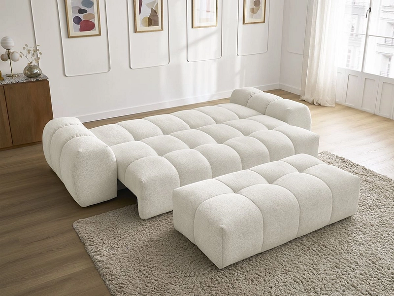 Canapé 3 places avec pouf BOBOCHIC EVEREST