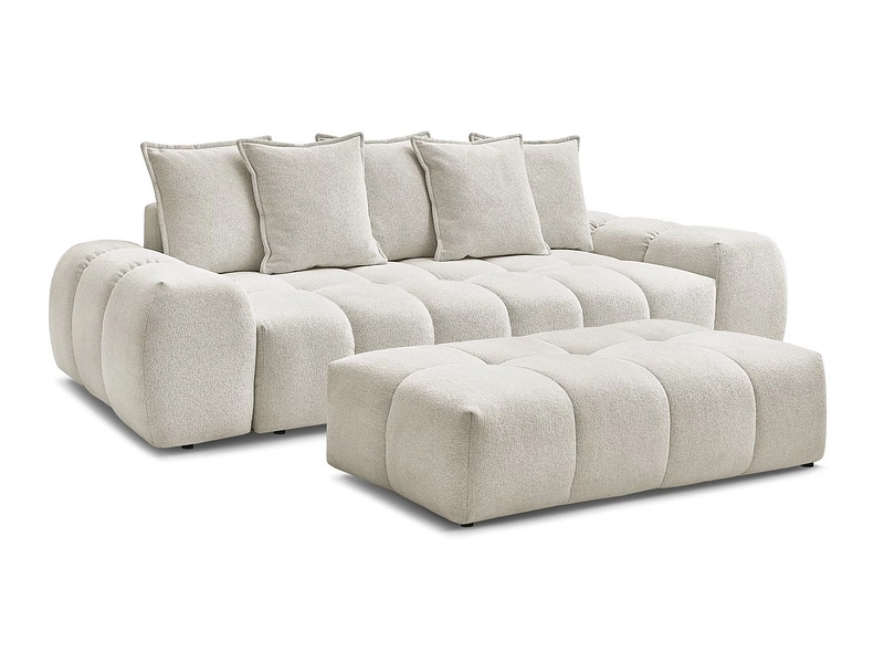 Canapé 3 places avec pouf BOBOCHIC EVEREST