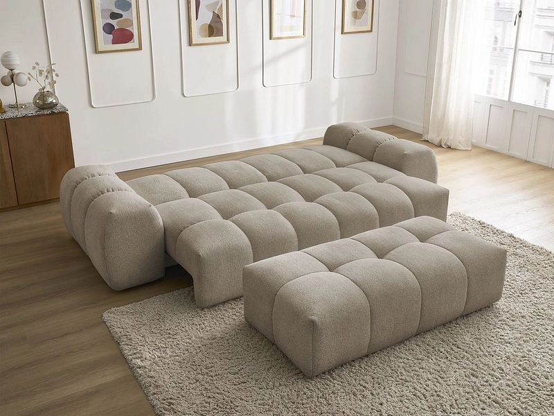 Canapé 3 places avec pouf BOBOCHIC EVEREST
