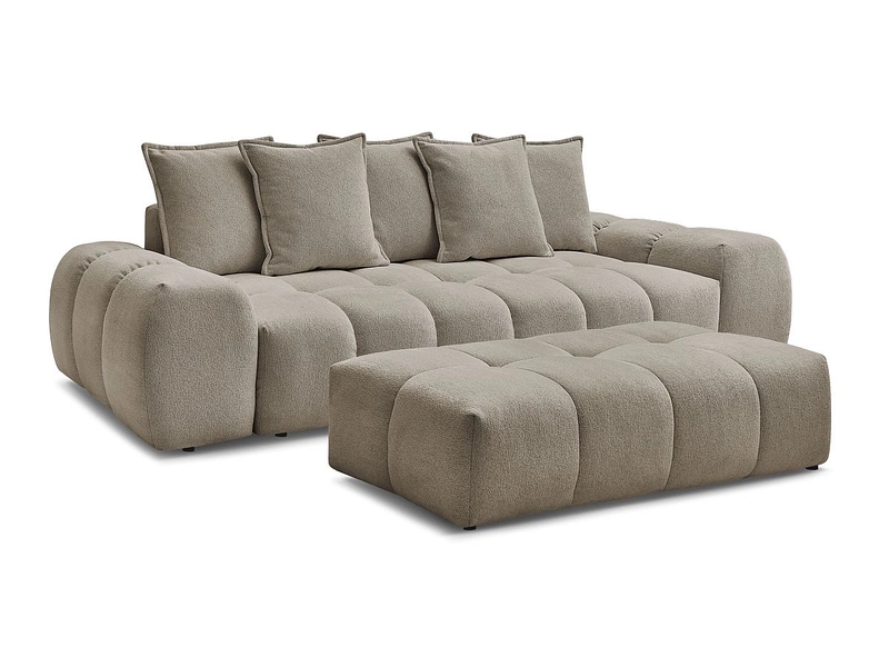 Canapé 3 places avec pouf BOBOCHIC EVEREST