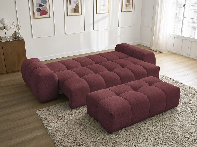 Canapé 3 places avec pouf BOBOCHIC EVEREST