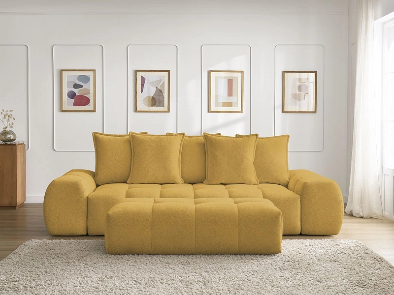 Canapé 3 places avec pouf BOBOCHIC EVEREST