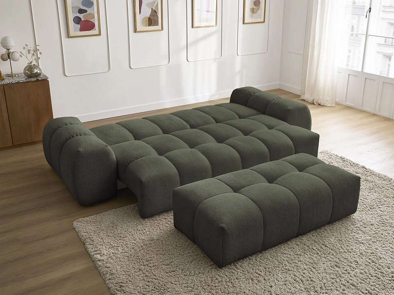 Canapé 3 places avec pouf BOBOCHIC EVEREST