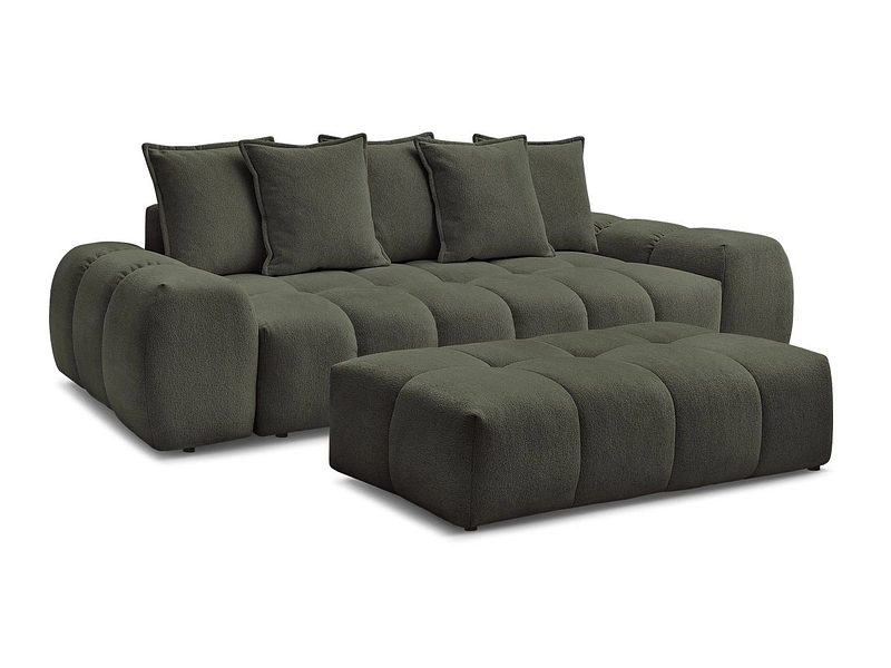 Canapé 3 places avec pouf BOBOCHIC EVEREST