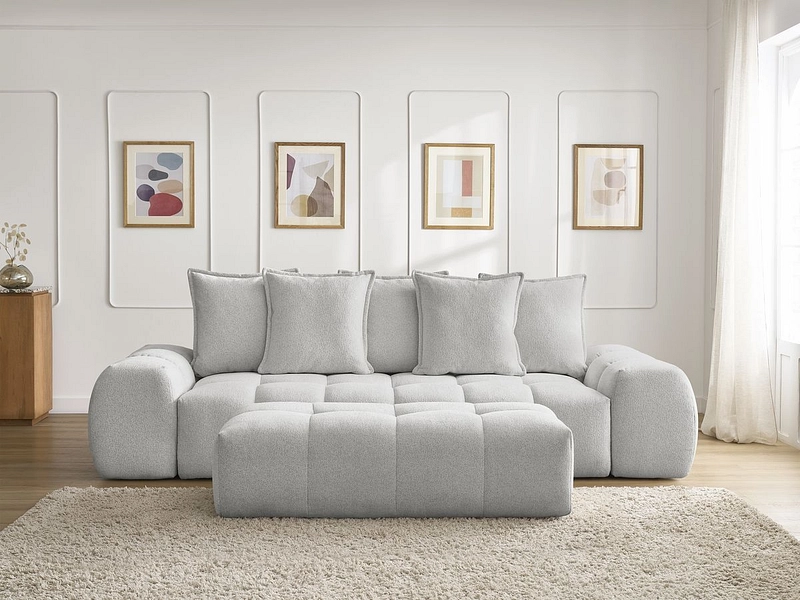 Canapé 3 places avec pouf BOBOCHIC EVEREST