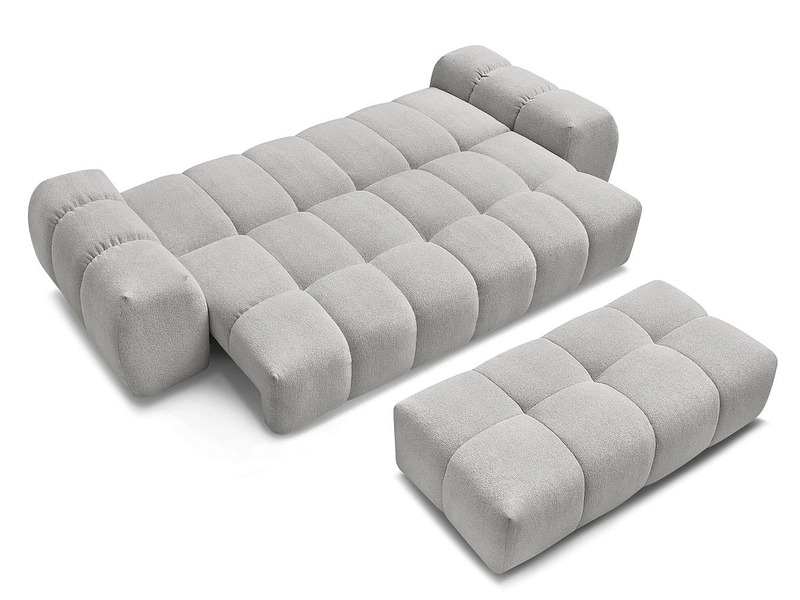 Canapé 3 places avec pouf BOBOCHIC EVEREST