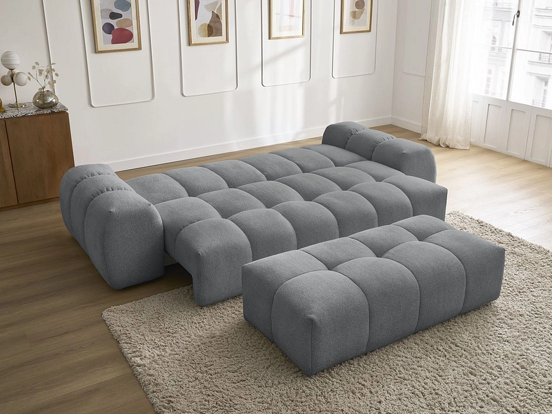 Canapé 3 places avec pouf BOBOCHIC EVEREST
