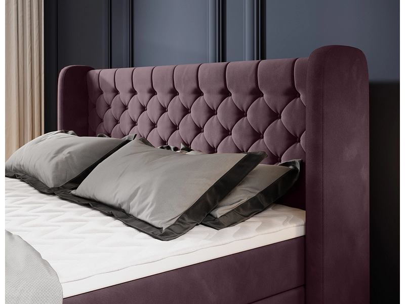 Boxspringbett WERNIGHT MADISON pflaumenblau