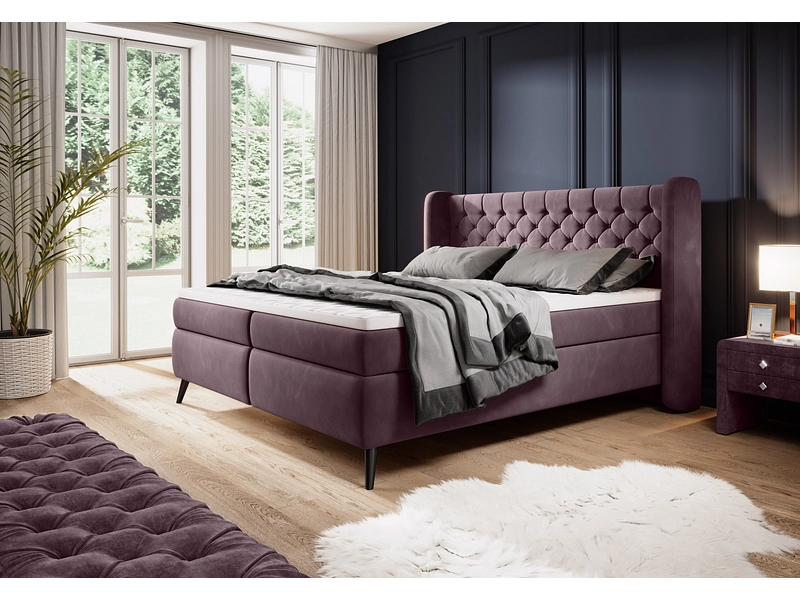 Boxspringbett WERNIGHT MADISON pflaumenblau