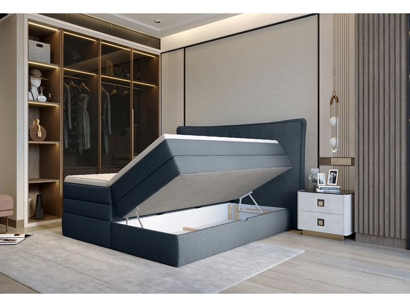 Boxspring WERNIGHT MADDEN bleu foncé