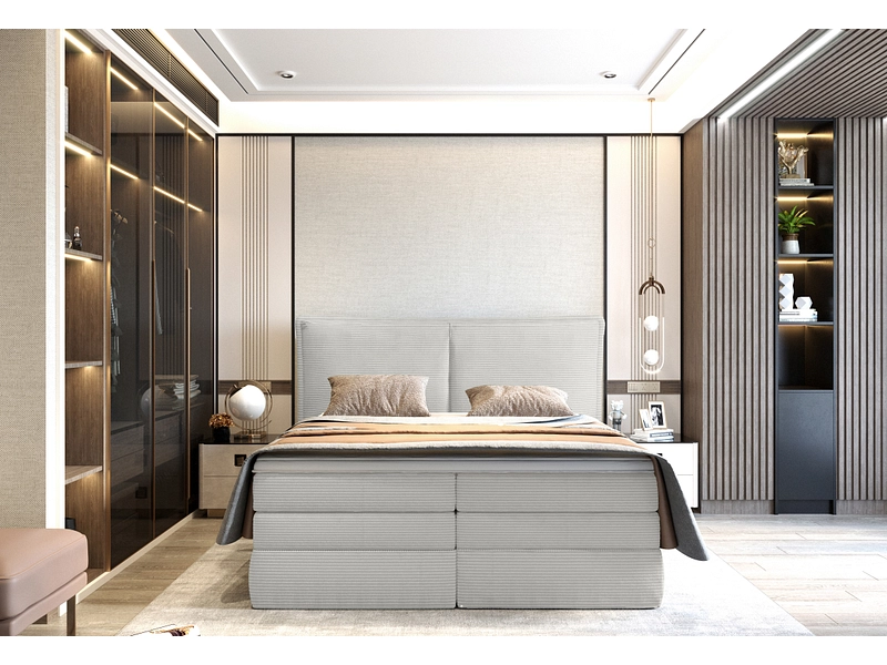 Boxspring WERNIGHT MADDEN blanc crème