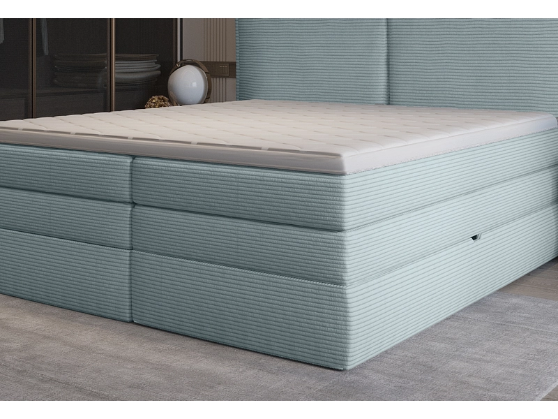 Boxspring WERNIGHT MADDEN bleu clair