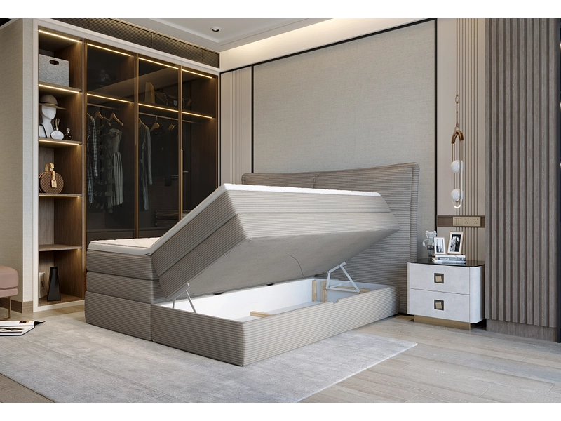 Boxspringbett WERNIGHT MADDEN dunkelbeige Boxspringbett WERNIGHT MADDEN dunkelbeige