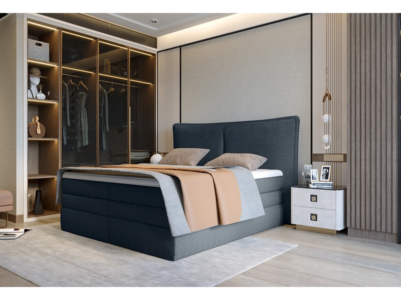 Boxspring WERNIGHT MADDEN blu scuro