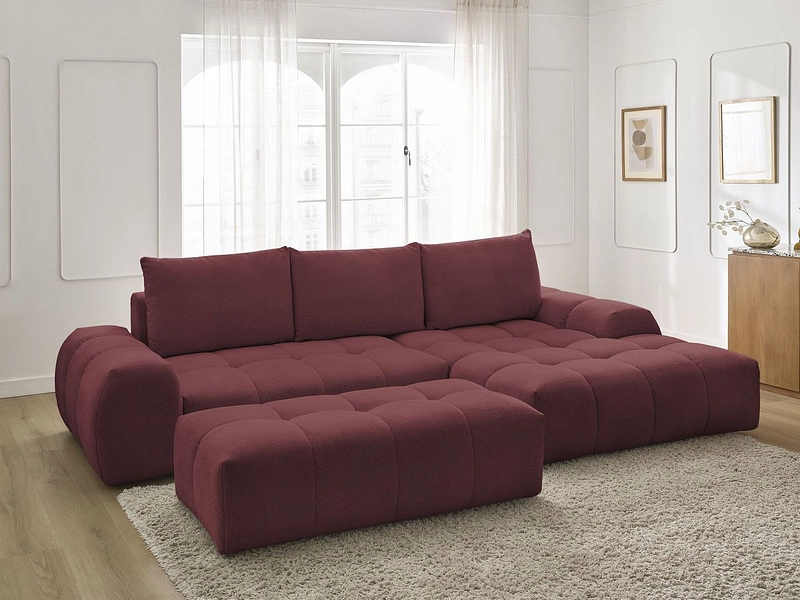 Divano ad angolo con pouf BOBOCHIC EVEREST
