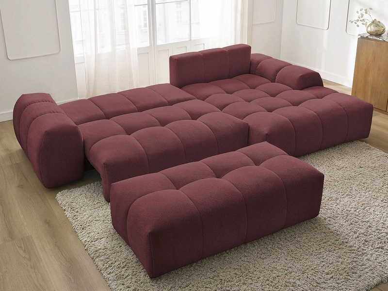 Divano ad angolo con pouf BOBOCHIC EVEREST