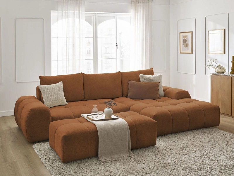 Canapé d'angle avec pouf BOBOCHIC EVEREST