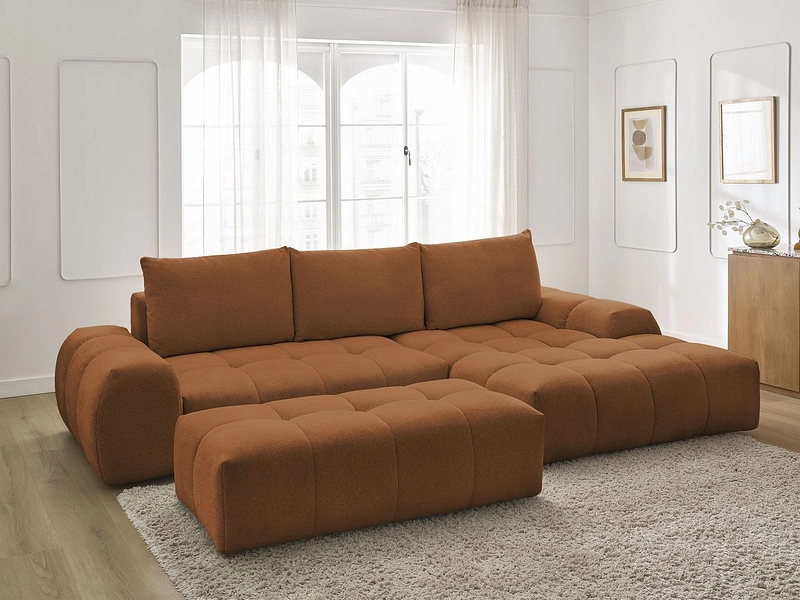 Canapé d'angle avec pouf BOBOCHIC EVEREST