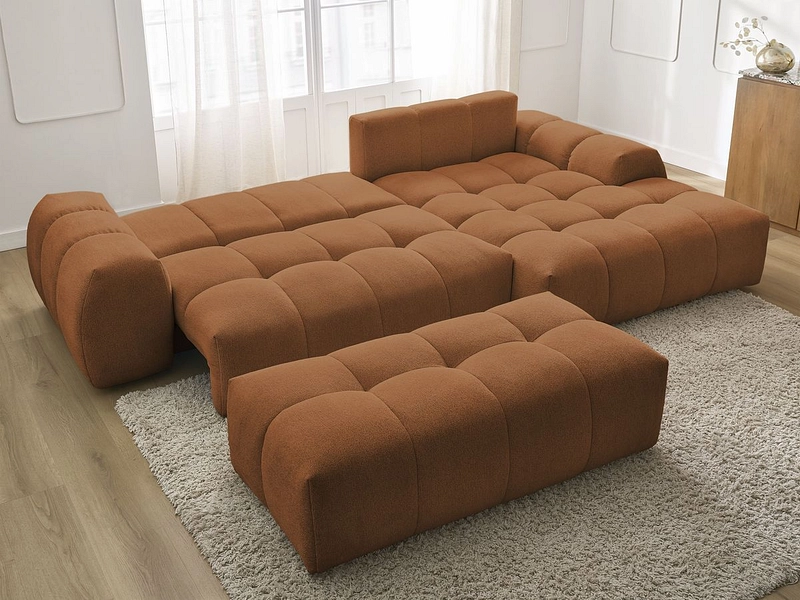 Canapé d'angle avec pouf BOBOCHIC EVEREST