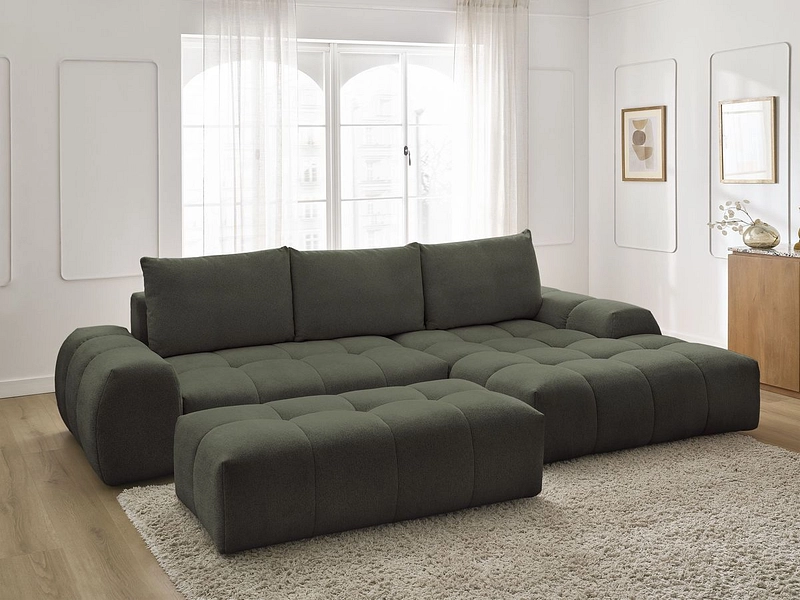 Canapé d'angle avec pouf BOBOCHIC EVEREST