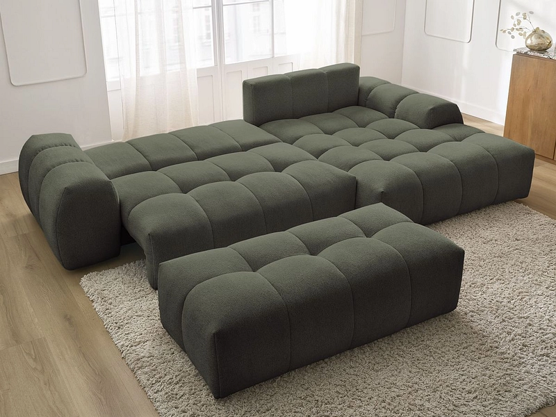 Canapé d'angle avec pouf BOBOCHIC EVEREST