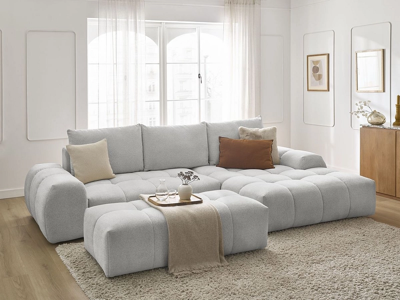 Divano ad angolo con pouf BOBOCHIC EVEREST