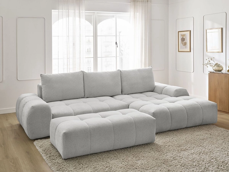 Divano ad angolo con pouf BOBOCHIC EVEREST