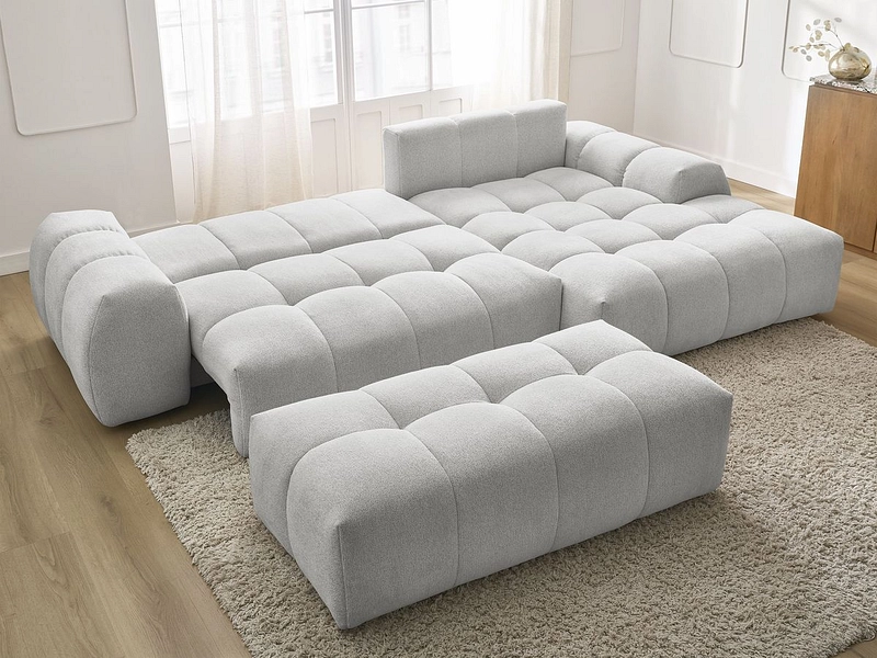 Divano ad angolo con pouf BOBOCHIC EVEREST