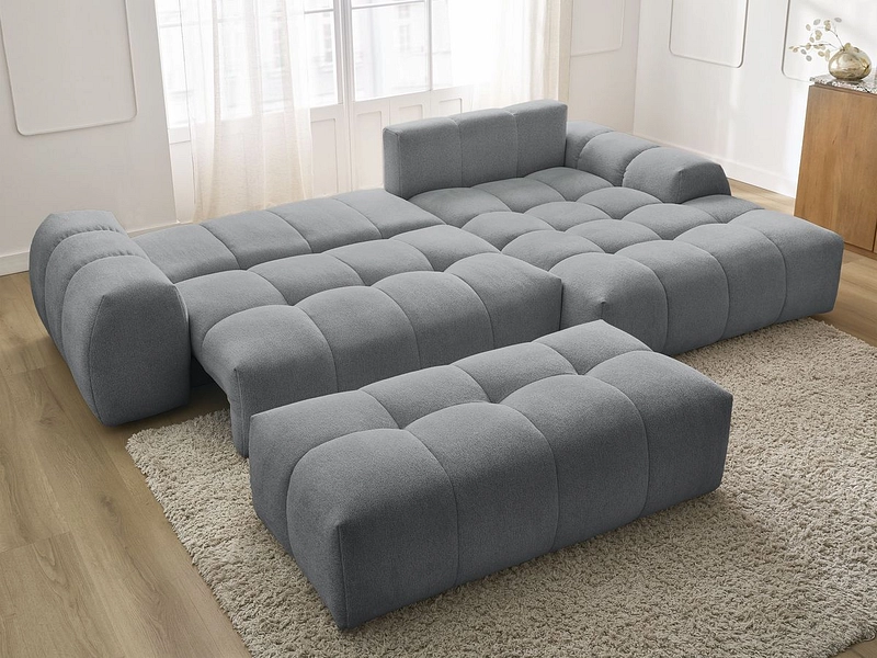 Canapé d'angle avec pouf BOBOCHIC EVEREST