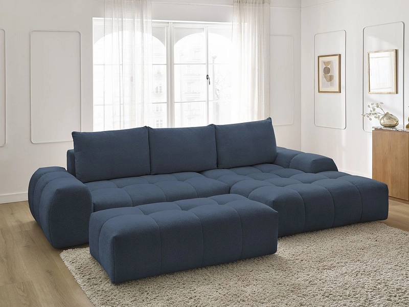 Divano ad angolo con pouf BOBOCHIC EVEREST