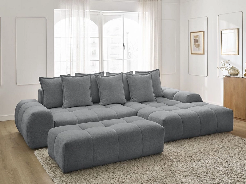 Canapé d'angle avec pouf BOBOCHIC EVEREST