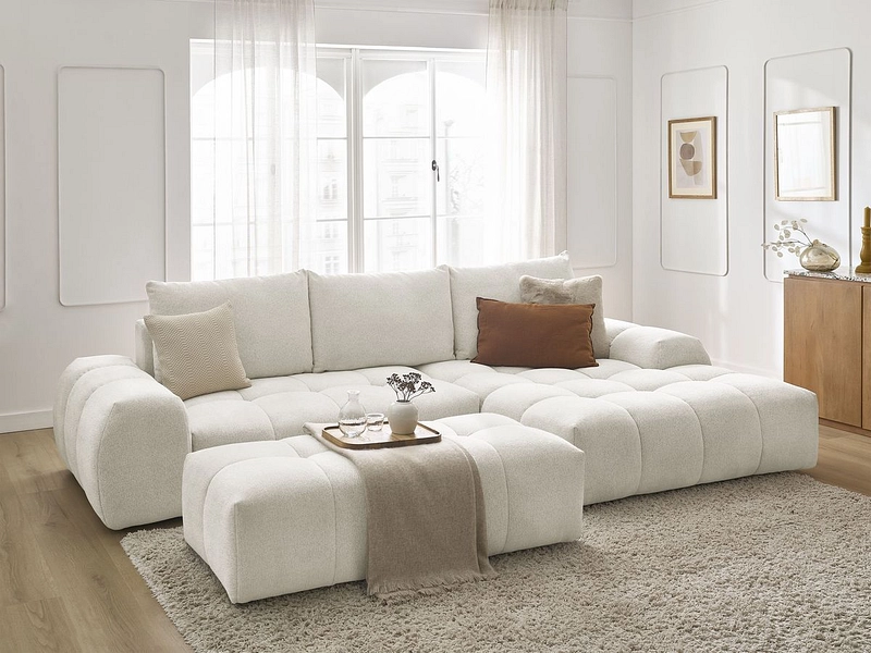 Divano ad angolo con pouf BOBOCHIC EVEREST