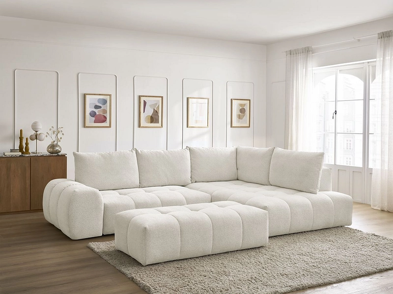 Canapé d'angle avec pouf BOBOCHIC EVEREST