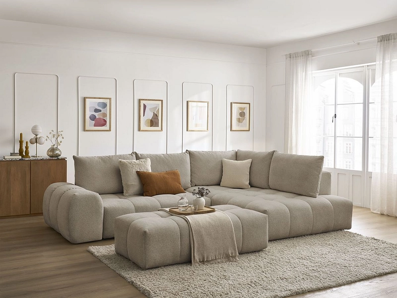 Canapé d'angle avec pouf BOBOCHIC EVEREST