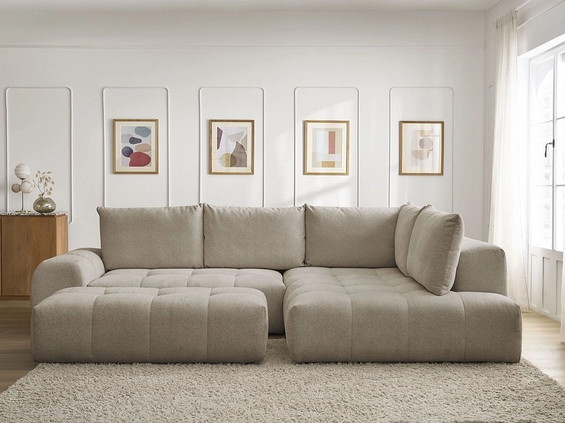 Canapé d'angle avec pouf BOBOCHIC EVEREST