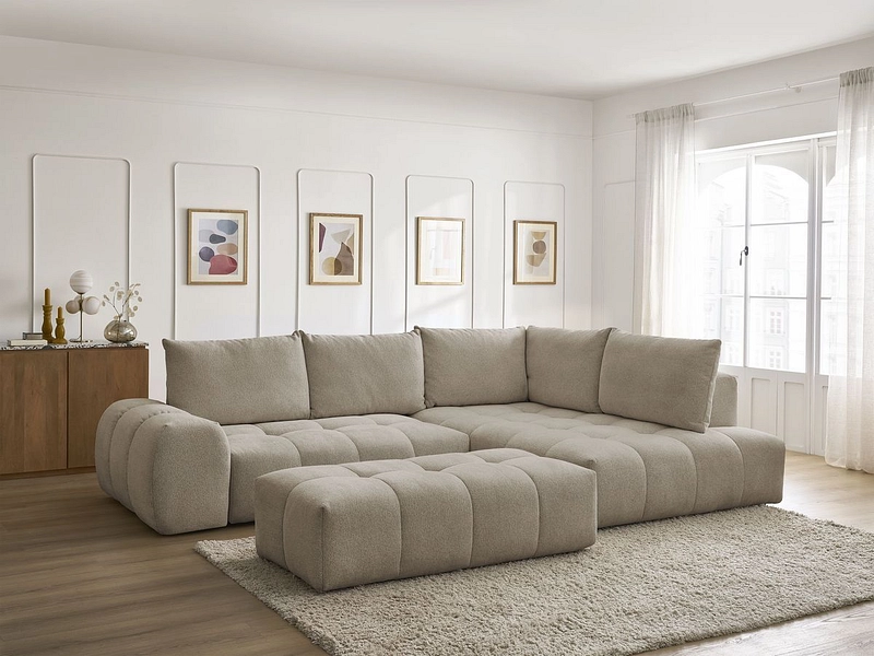 Canapé d'angle avec pouf BOBOCHIC EVEREST