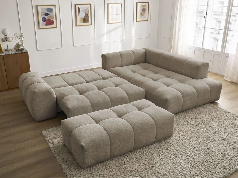 Canapé d'angle avec pouf BOBOCHIC EVEREST