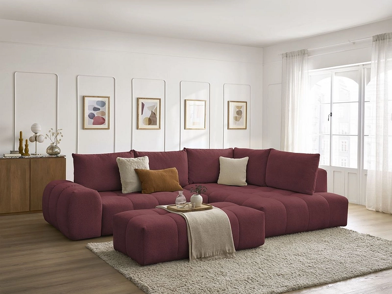 Canapé d'angle avec pouf BOBOCHIC EVEREST