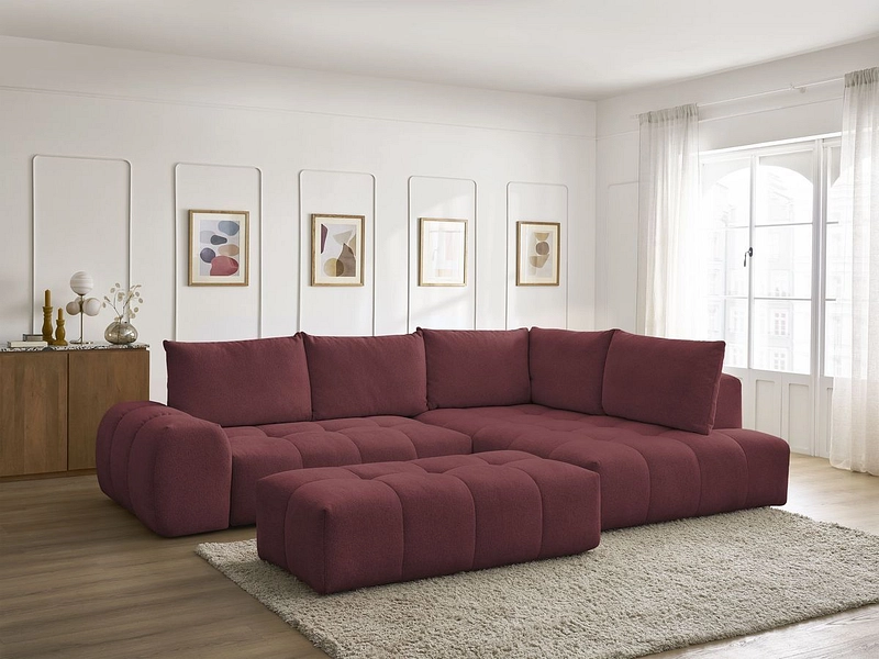 Canapé d'angle avec pouf BOBOCHIC EVEREST