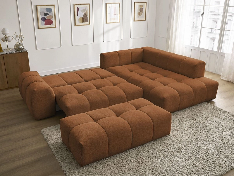 Canapé d'angle avec pouf BOBOCHIC EVEREST