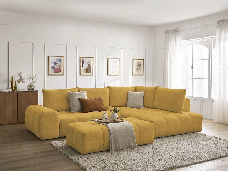 Canapé d'angle avec pouf BOBOCHIC EVEREST