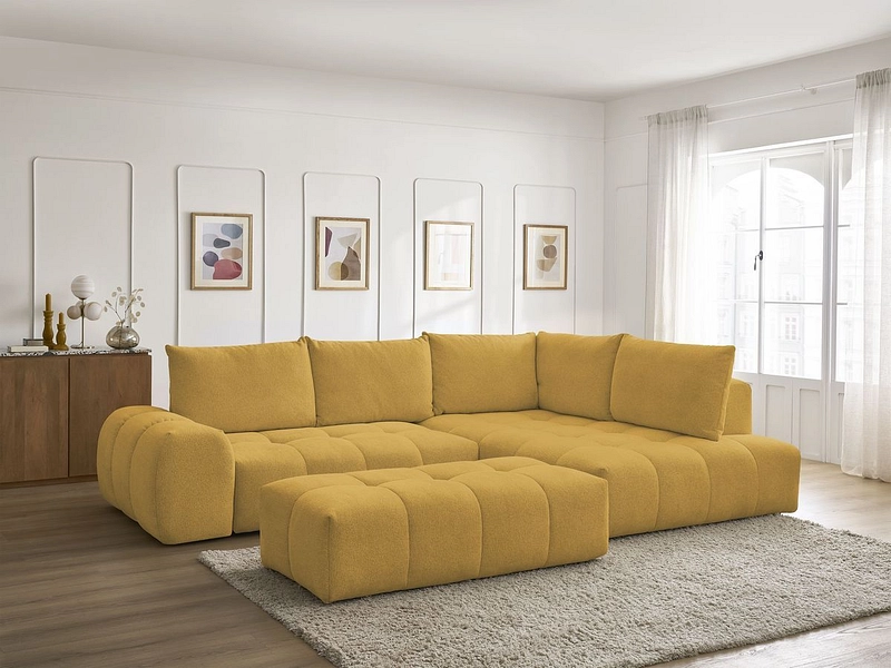 Canapé d'angle avec pouf BOBOCHIC EVEREST