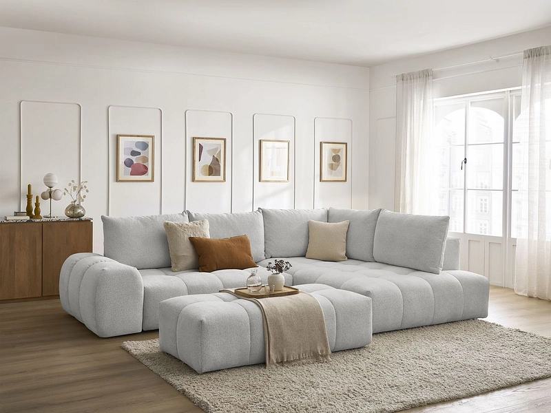 Canapé d'angle avec pouf BOBOCHIC EVEREST