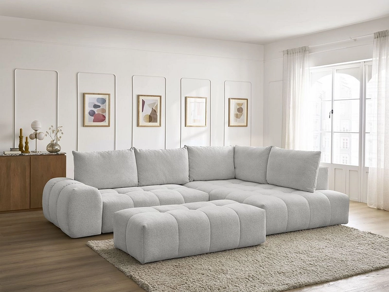 Canapé d'angle avec pouf BOBOCHIC EVEREST