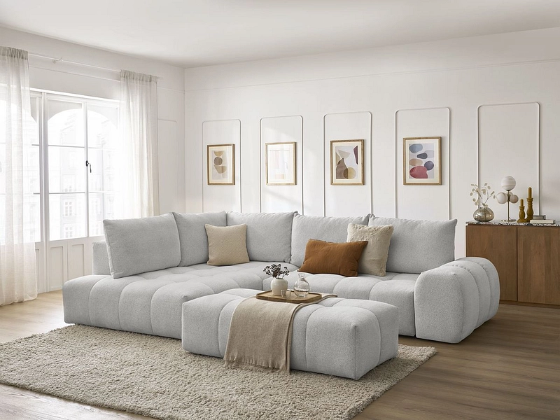 Canapé d'angle avec pouf BOBOCHIC EVEREST