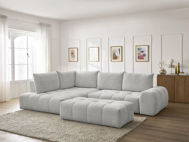 Canapé d'angle avec pouf BOBOCHIC EVEREST