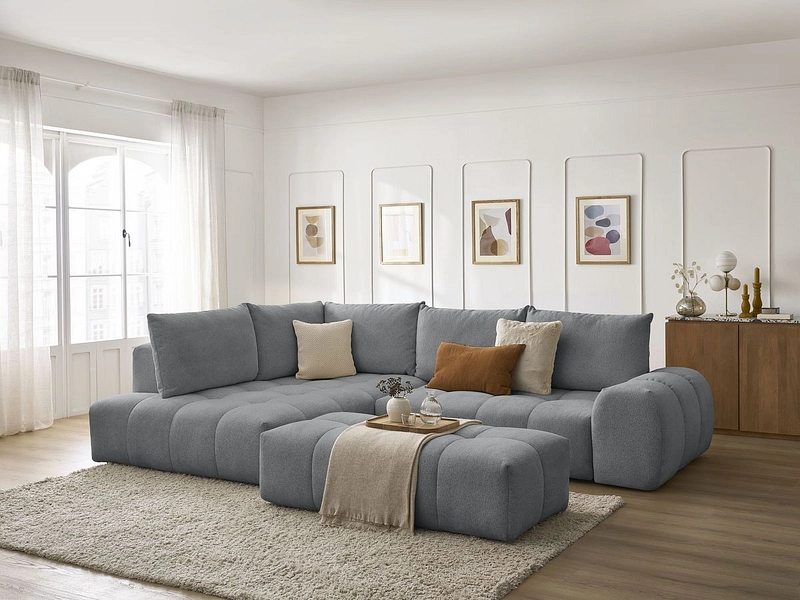 Canapé d'angle avec pouf BOBOCHIC EVEREST