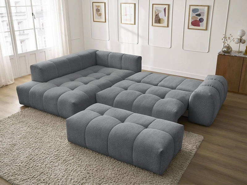 Canapé d'angle avec pouf BOBOCHIC EVEREST